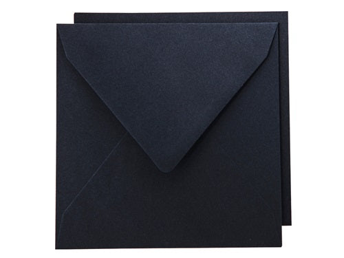 Staz - Kort & Konvolutt - 16 x 16 cm - Sort