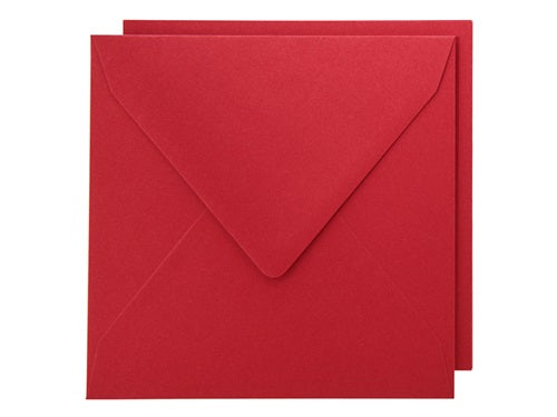 Staz - Kort & Konvolutt - 16 x 16 cm - Julerød