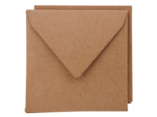 Staz - Kort & Konvolutt - 16 x 16 cm - Kraft