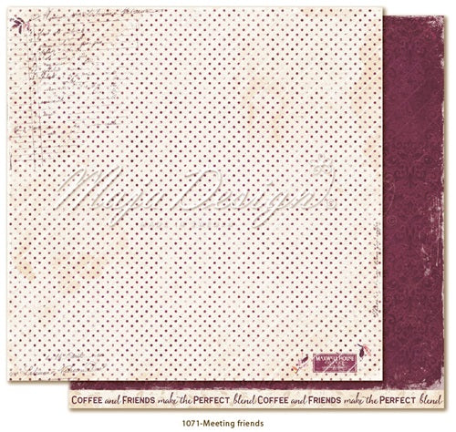 Maja Design - Little street cafe - Meeting friends    12 x 12"