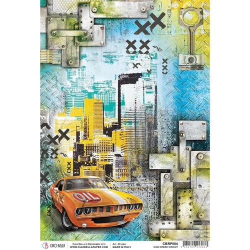 Ciao Bella - Start your engines - High Speed Circut - Rice Paper A4