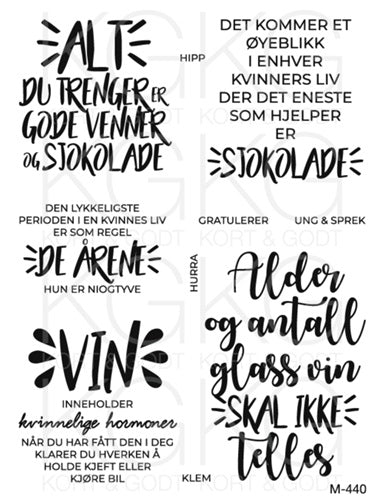 Kort & Godt - Clearstamps Medium plate - M-440