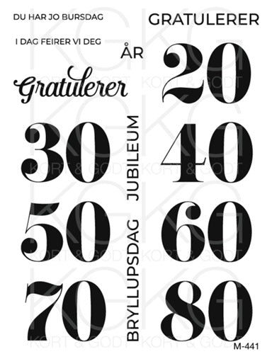 Kort & Godt - Clearstamps Medium plate - M-441