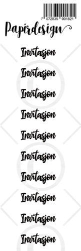 Papirdesign - Transparente klistremerker - Invitasjon, sort