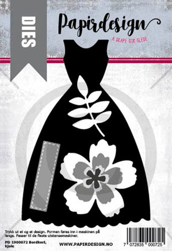 Papirdesign - Dies - Bordkort, kjole