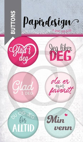 Papirdesign - Buttons - Jeg liker deg