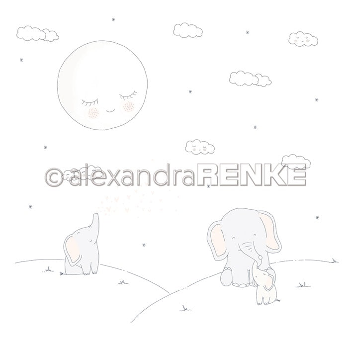 Alexandra Renke - Baby - Elephants on the hill 12x12"