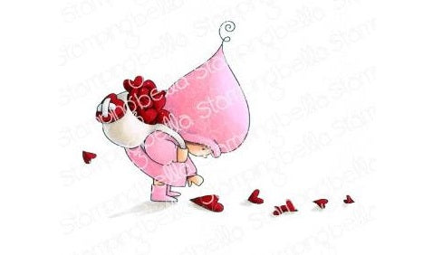 Stamping Bella - Cling Mounted Stamp - Bundle girl with a heart trail