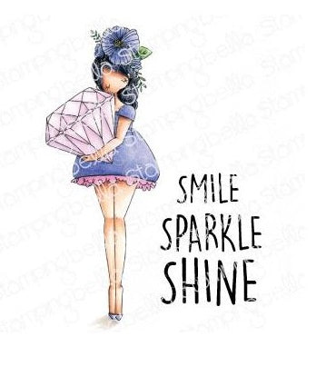 Stamping Bella - Cling Mounted Stamp - Curvy Girl with a diamond