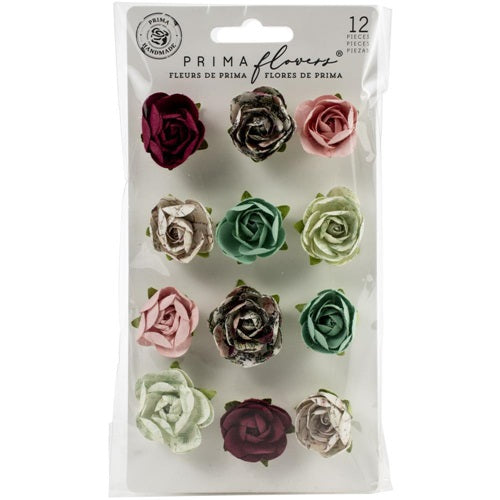 Prima - Pretty Mosaic - Mulberry Paper Flowers - Peridot