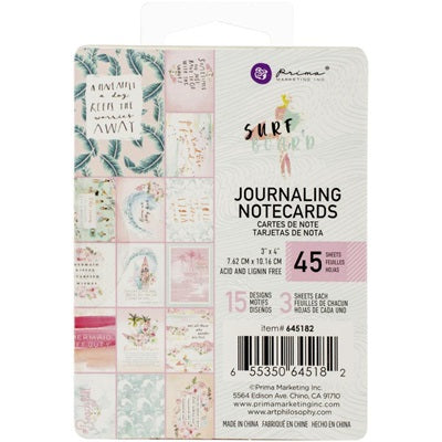 Prima - Surfboard - Journaling Notecards    3 x 4"