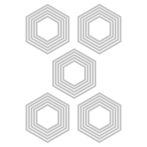 Sizzix - Tim Holtz Alterations - Thinlits - Stacked Tiles, Hexagon