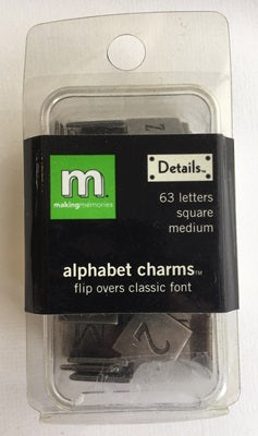 Making Memories: Alphabet Charms Metal - Square