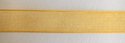 Bånd - Sheer - Organza - Mørk gul - 1,0cm - METERSVIS