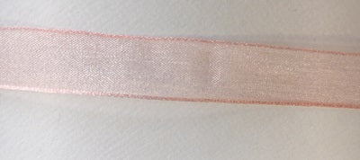 Bånd - Sheer - Organza - Ferskenrosa - 1,0cm - METERSVIS