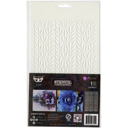 Prima - Finnabair - Elementals Stencil - Laurels 6x9"