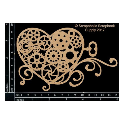 Scrapaholics - Chipboard - Steampunk Heart