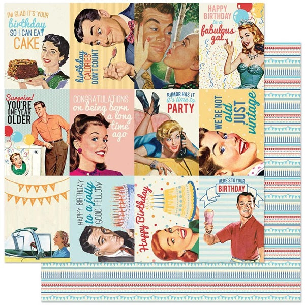 Authentique - Hooray - 3 x 4" Adults Cut-Aperts 12 x12"