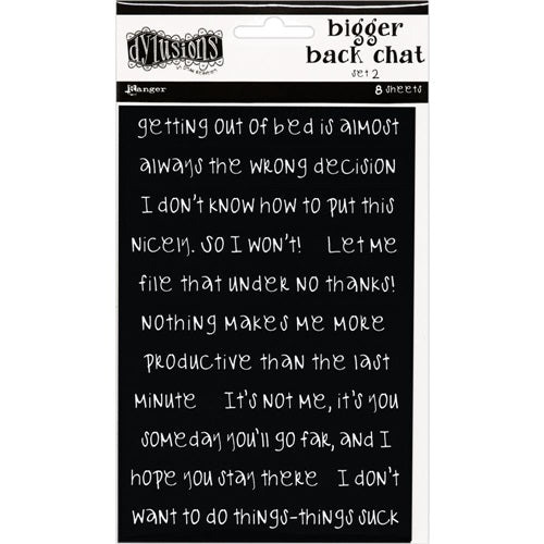 Dylusions - Creative Dyary - Bigger  Back Chat Stickers - Black - Set 2