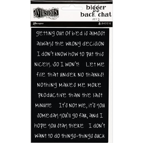 Dylusions - Creative Dyary - Bigger Back Chat Stickers - Black - Set 2