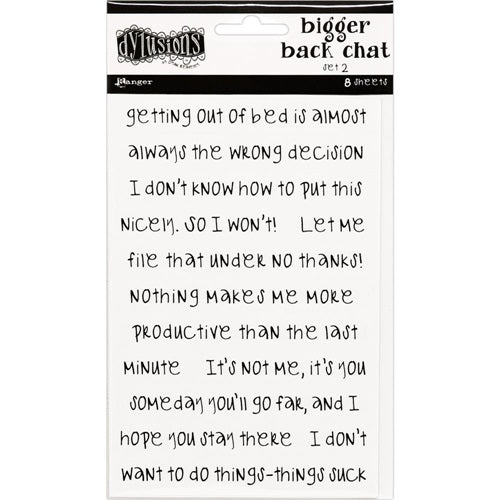 Dylusions - Creative Dyary - Bigger  Back Chat Stickers - White - Set 2