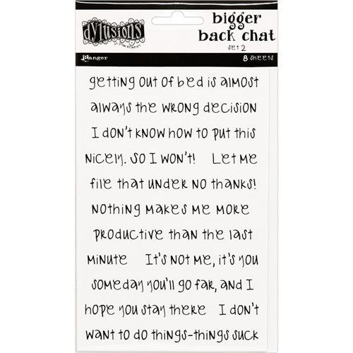 Dylusions - Creative Dyary - Bigger Back Chat Stickers - White - Set 2