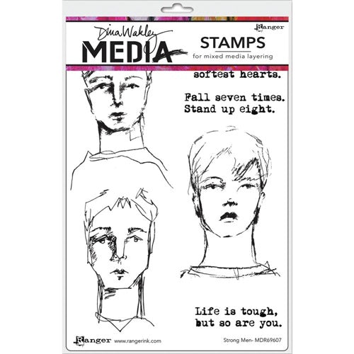 Dina Wakley Media - Stamps - Strong Men