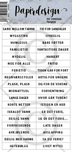 Papirdesign - Klistremerke - Ferietid