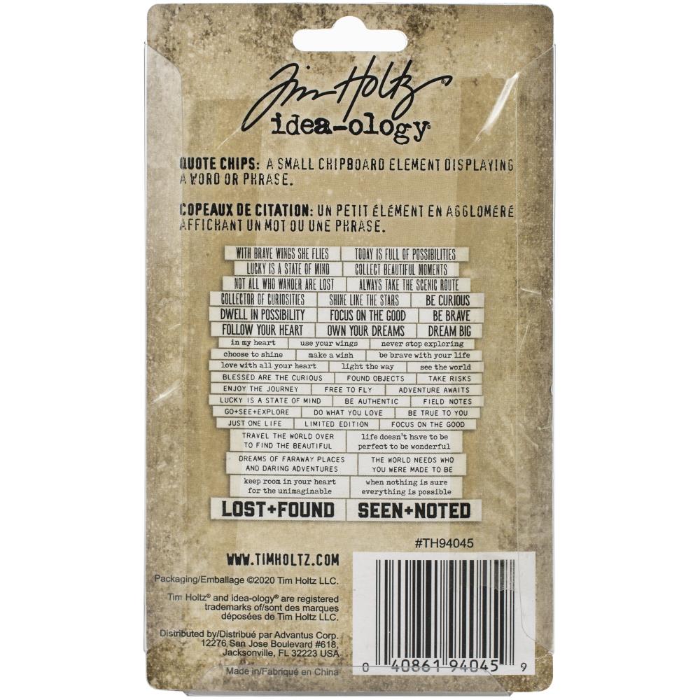 Tim Holtz - Ideaology - Quote Chips - Theories
