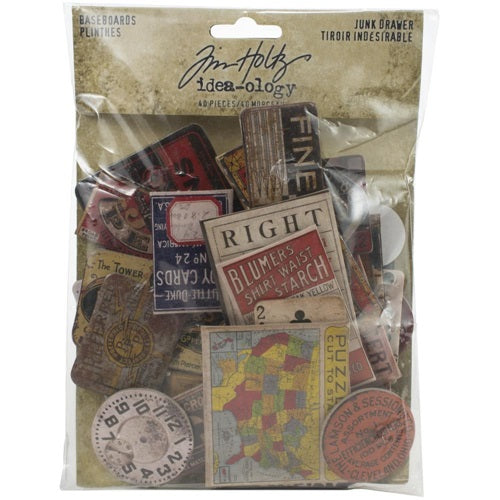 Tim Holtz - Ideaology - Chipboard Baseboard - Junkdrawer
