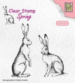 Nellie Snellen - Clearstamp - Spring - Two hares