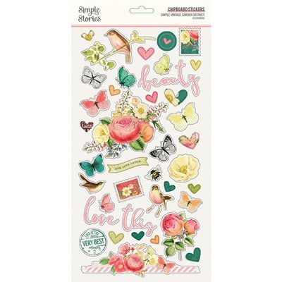 Simple Stories - Garden District - Chipboard Stickers