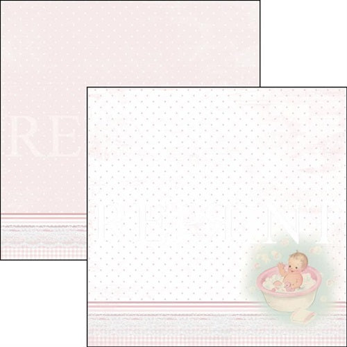 Reprint - It's a girl - Baby in a bath tub - 12 x 12"