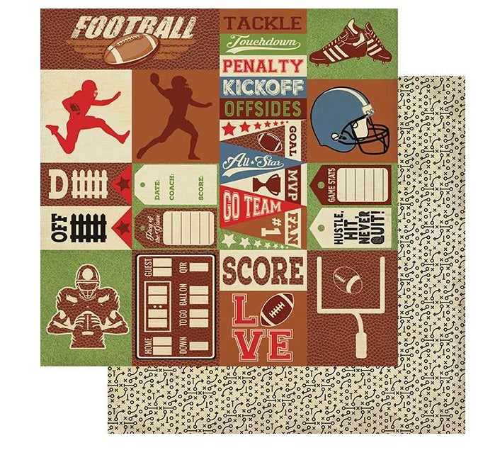 Authentique - All Star Paper Pack - Football 12 x 12"