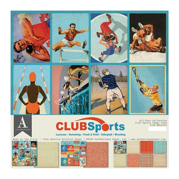 Authentique - All Star Paper Pack - Club Sports   12 x 12"