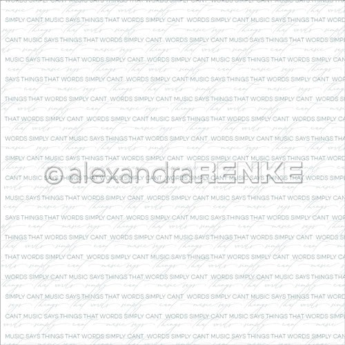 Alexandra Renke - Typo Music says things - Blue - 12 x 12"