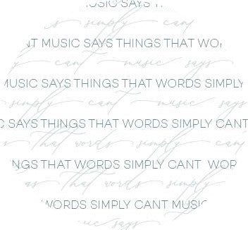 Alexandra Renke - Typo Music says things - Blue - 12 x 12"