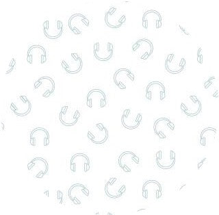 Alexandra Renke - Headphone Sample - Blue - 12 x 12"