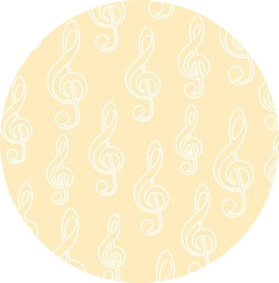 Alexandra Renke - Clef on Yellow - 12 x 12"