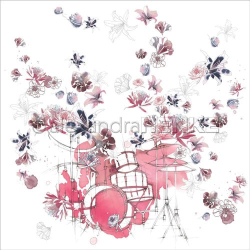 Alexandra Renke - Music Flowers - Drums  -  12 x 12"