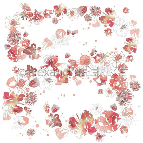 Alexandra Renke - Music Flowers - Ruby Red - 12 x 12"