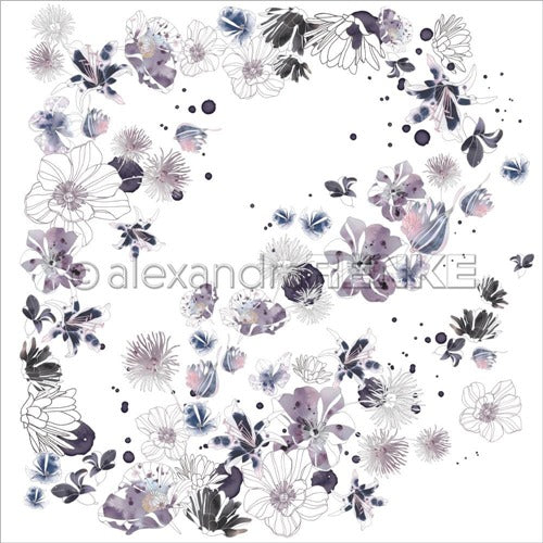 Alexandra Renke - Music Flowers - Dark Purple - 12 x 12"