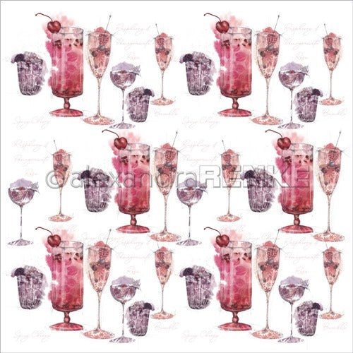 Alexandra Renke - Cocktails Collection - Berry Cocktail  -  12 x 12"