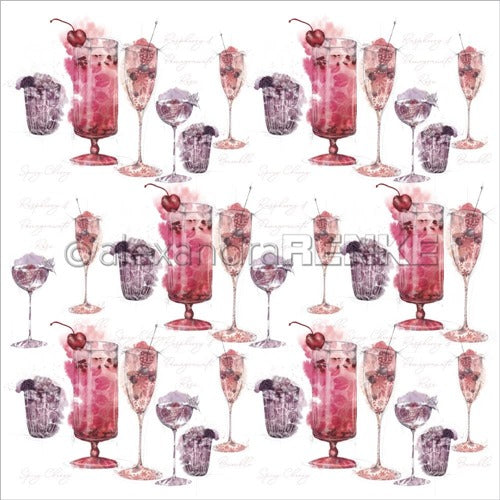 Alexandra Renke - Cocktails Collection - Berry Cocktail - 12 x 12"