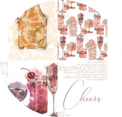 Alexandra Renke - Cocktails Collection - Cocktail Card Sheet -  12 x 12"