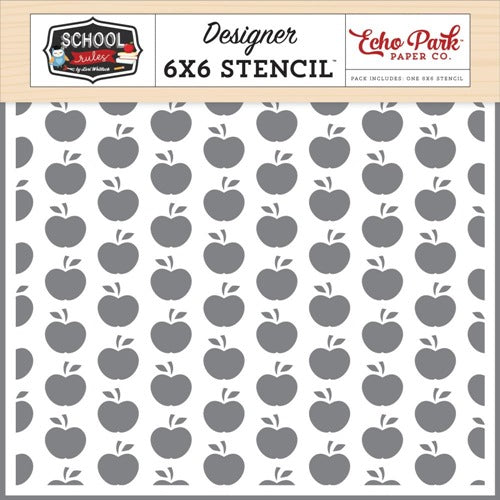 Echo Park - School Rules - Apple for Teacher - Stencil 6 x 6"