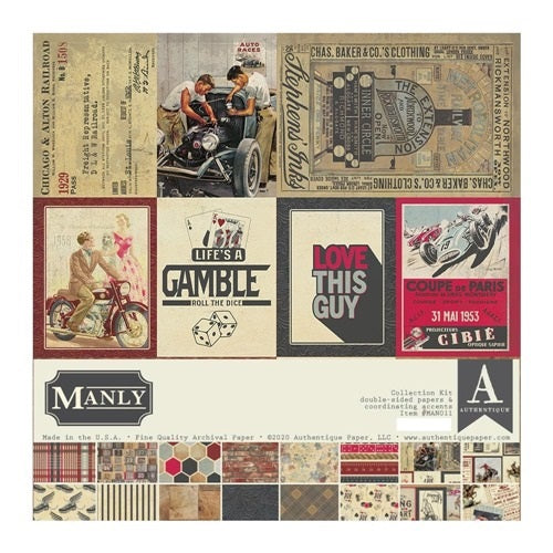 Authentique - Manly Collection Kit -  12 x 12"