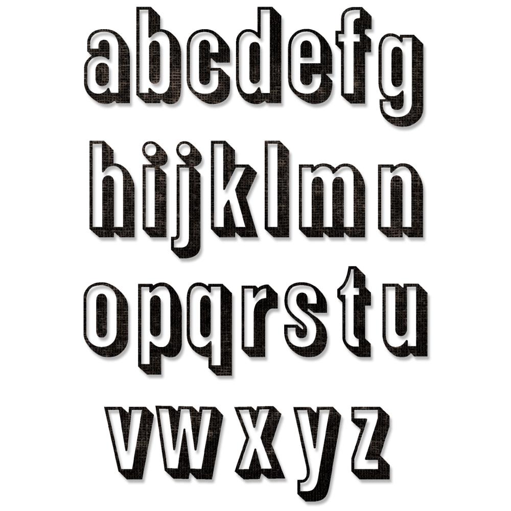 Tim Holtz Alterations - Thinlits - Alphanumeric Shadow - Lower Case
