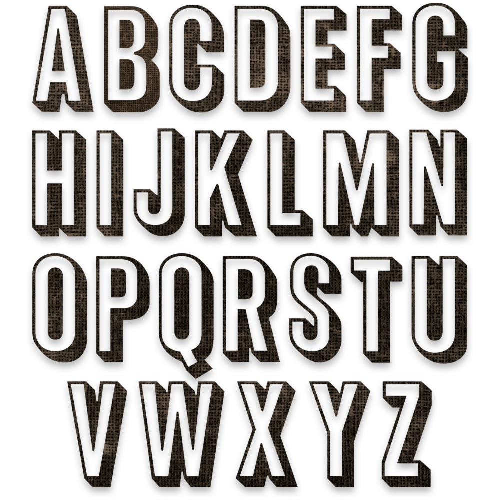 Tim Holtz Alterations - Thinlits - Alphanumeric Shadow - Upper Case