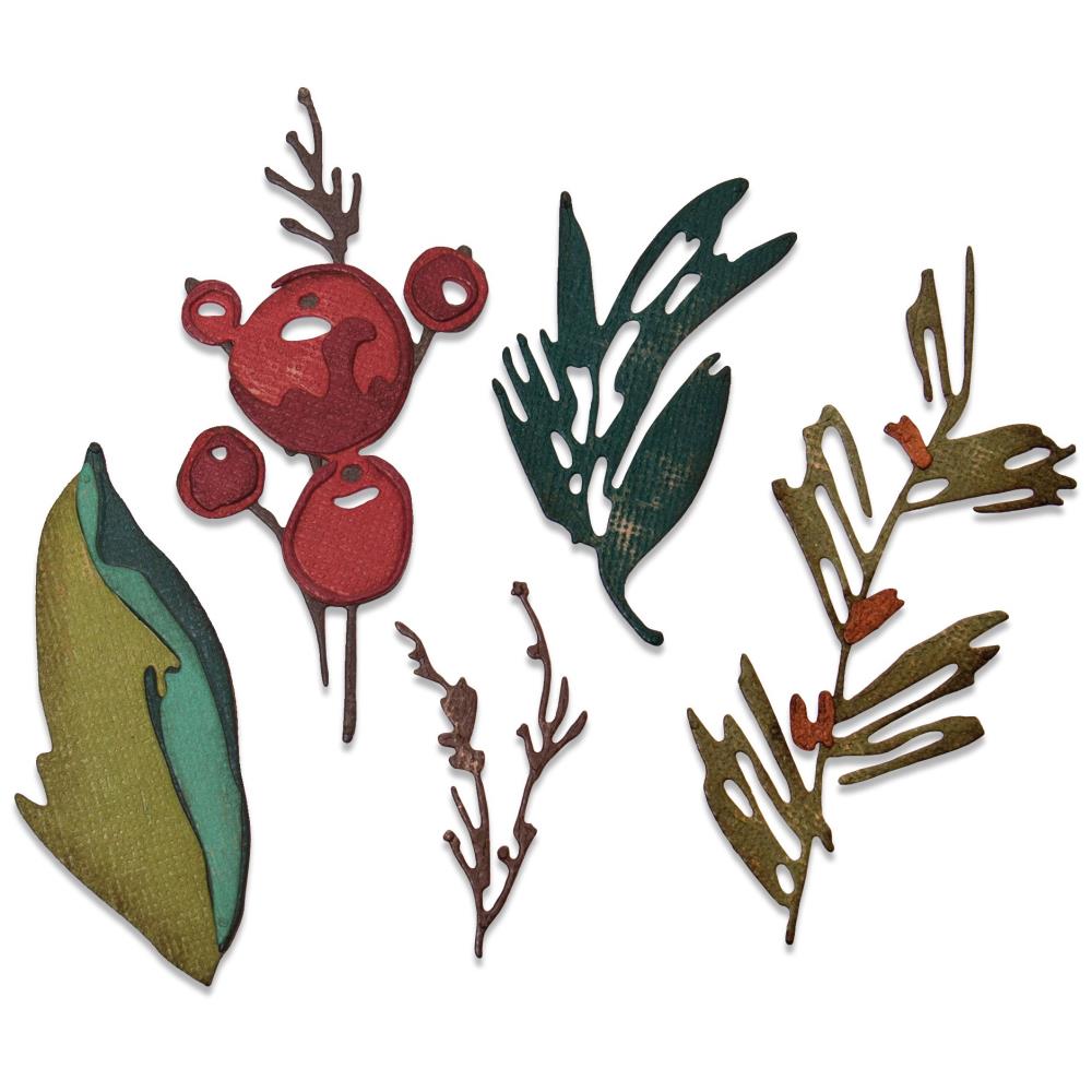 Sizzix - Tim Holtz Alterations - Thinlits - Holiday Brushstroke